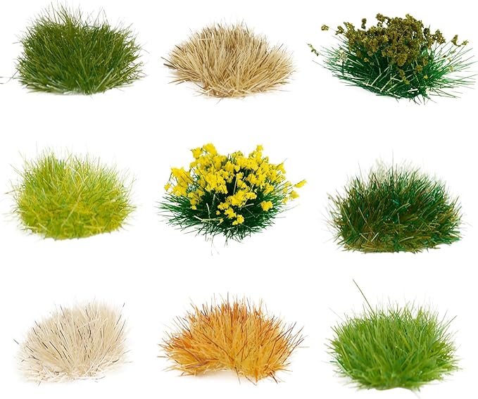 Warmtree 126 Pcs Static Grass Bushy Tufts Lowland Shrubs Tuft Terrain Model Kit by Warmtree