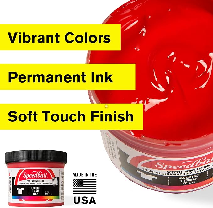 Special Fabric Screen Printing Ink 8 oz, Colour: Red - Image 4