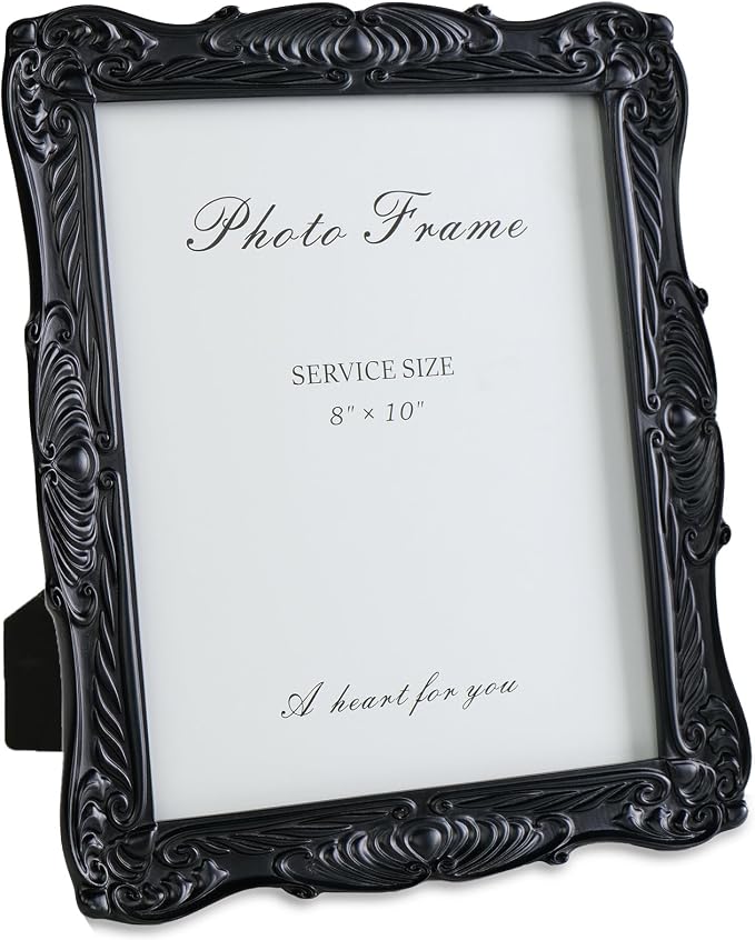 Cuspin Black Picture Frame 8x10 Gothic Frames, Vintage Handcrafted Resin Frame by Cuspin