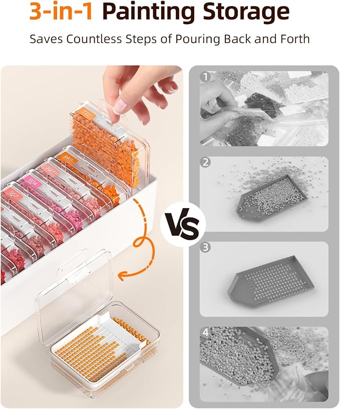 Redtwo 48 PCS Diamond Painting Storage Containers Trays, Detachable Trays - Image 4