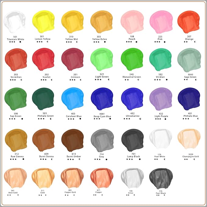 Artecho Orange Acrylic Paint, Art Craft Paints - Image 3