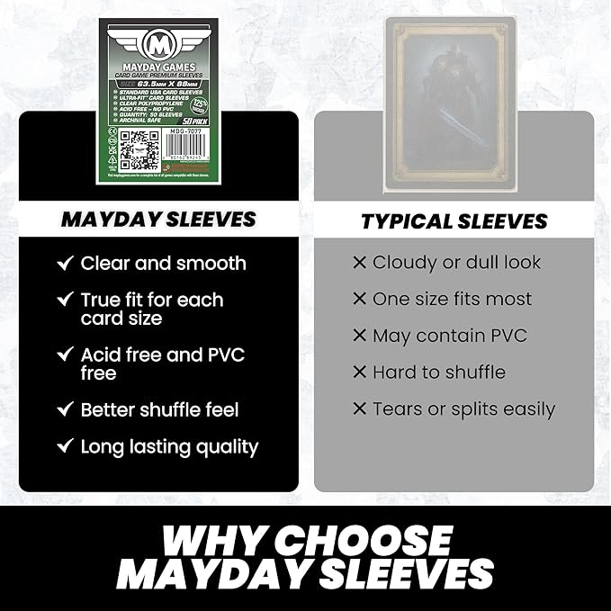 MayDay Games 63.5x88mm Card Sleeves Premium Bundle – 90 Micron Clear - Image 6