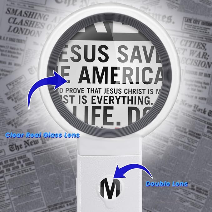 Magnifying Glass with Light and Stand, Foldable Handheld Magnifying Glass 18 - Image 6