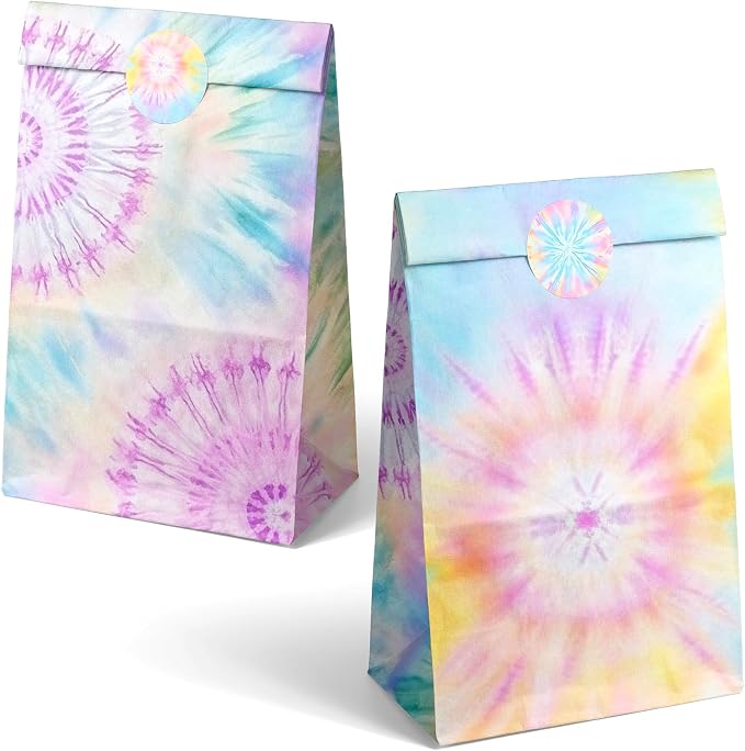 Tie Dye Party Favor Bags – 24 Pcs Pastel Gift Bags - Image 2