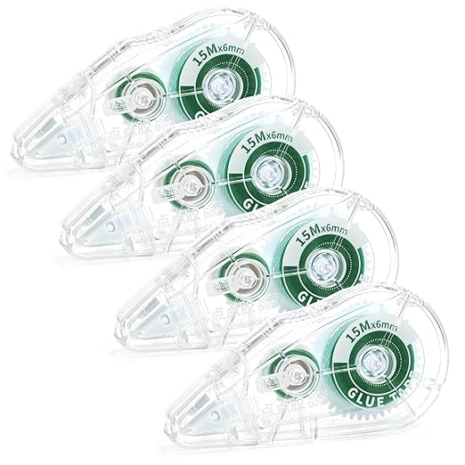 4 Pack Double Sided Tape Roller, Scrapbook Supplies, Glue Tape | Crafts by HUIRUSO