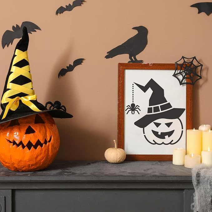 80 Pcs 3 x 3 Inch Halloween Stencils - Image 7