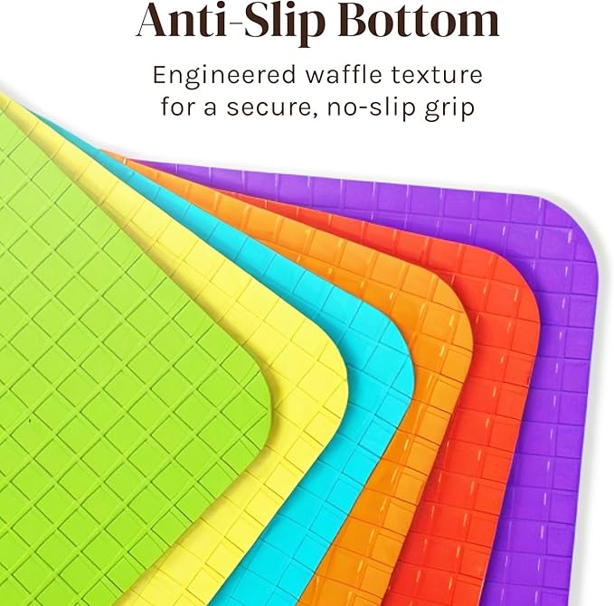 Extra Thick Flexible Plastic Cutting Board Mats, BPA Free, Non-Slip Waffle Back - Image 3