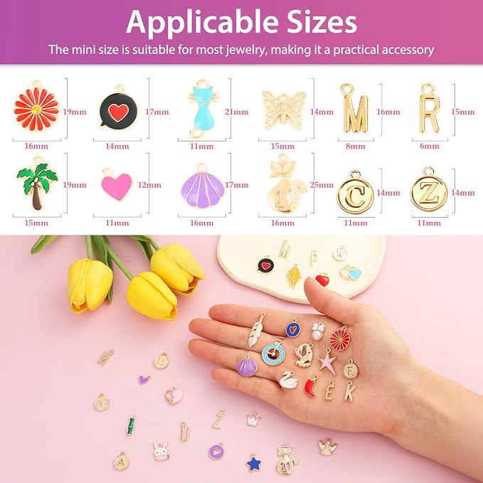 Flasoo 404Pcs Gold Charms for Jewelry Making, Keychains and Crafts - Image 3