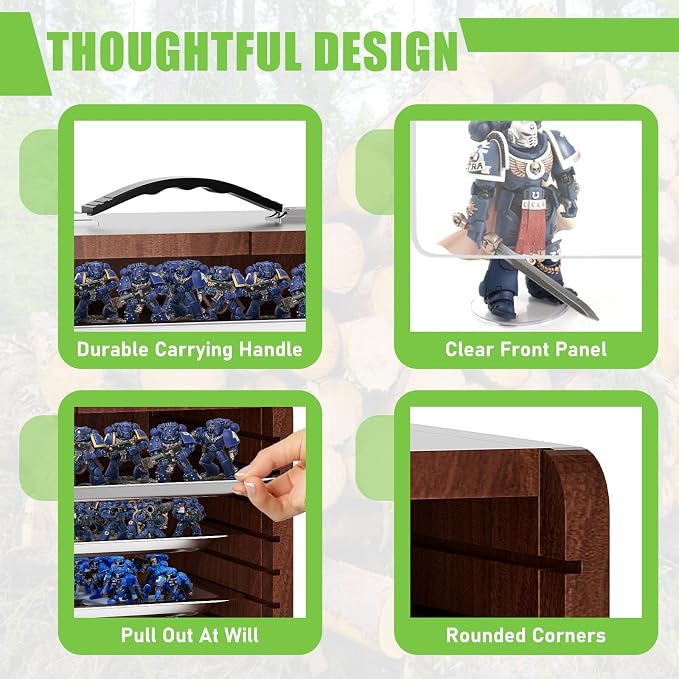 Miniature Storage Case for Collectibles Miniatures, Wooden Display Cases - Image 6