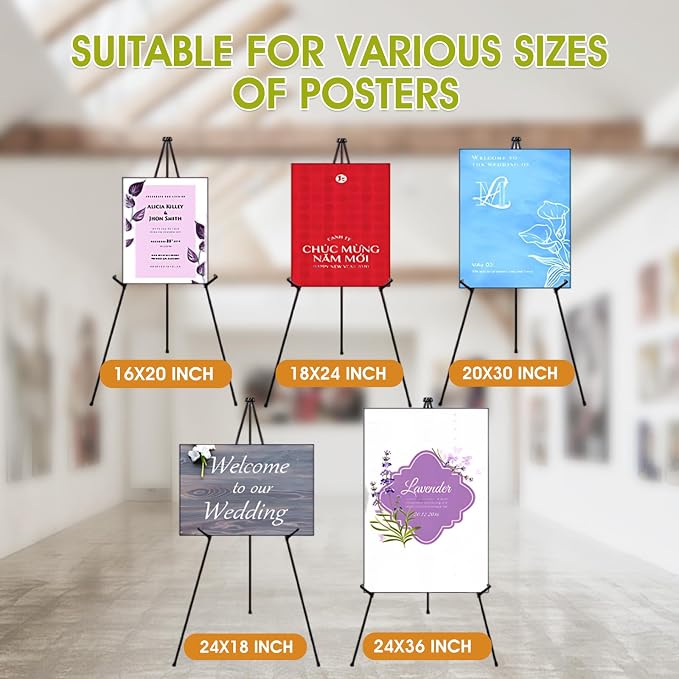 AROIC 63 "Easel Stand for Display, 10 Pack Portable Foldable Metal Easel - Image 9