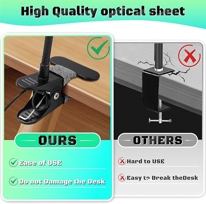 10X Magnifying Glass with Light, Clip on Mganifier with Light, 48 LED Desk - Image 6