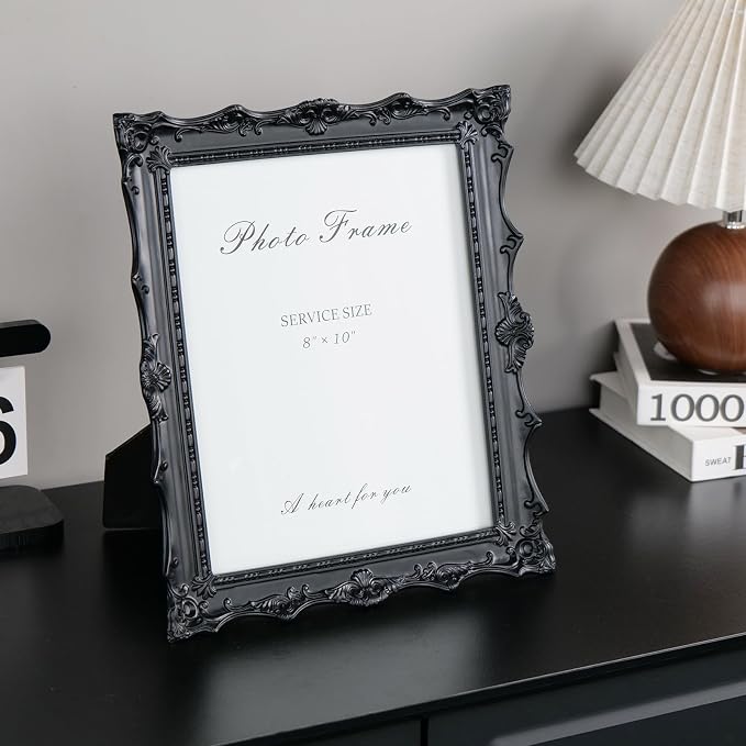 Cuspin Vintage 8x10 Black Picture Frame, Handcrafted Resin Gothic Frame - Image 8