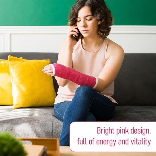 Geiserailie 4 Rolls Bright Pink Fiberglass Casting Tape 2 in × 12 Ft Cast - Image 6