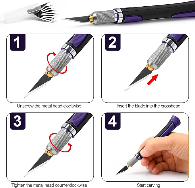 EHDIS Precision Hobby Knife Set Utility Craft Knife Kit - Image 7