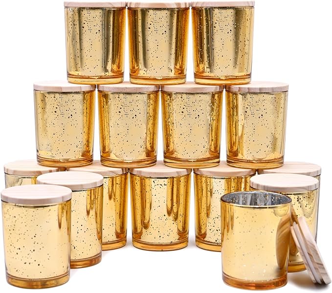 SHOWIN Thick Candle Jars for Making Candles 16 Pcs, 7 OZ Empty Jars by Showin