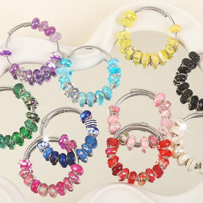 60Pcs Large Hole Beads Spacer Beads Pink Assorted European Craft Big Beads - Image 6