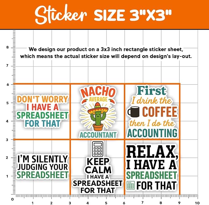 MAIANEY Accountant Stickers Accounting Spreadsheet Gift Funny Accounting - Image 4
