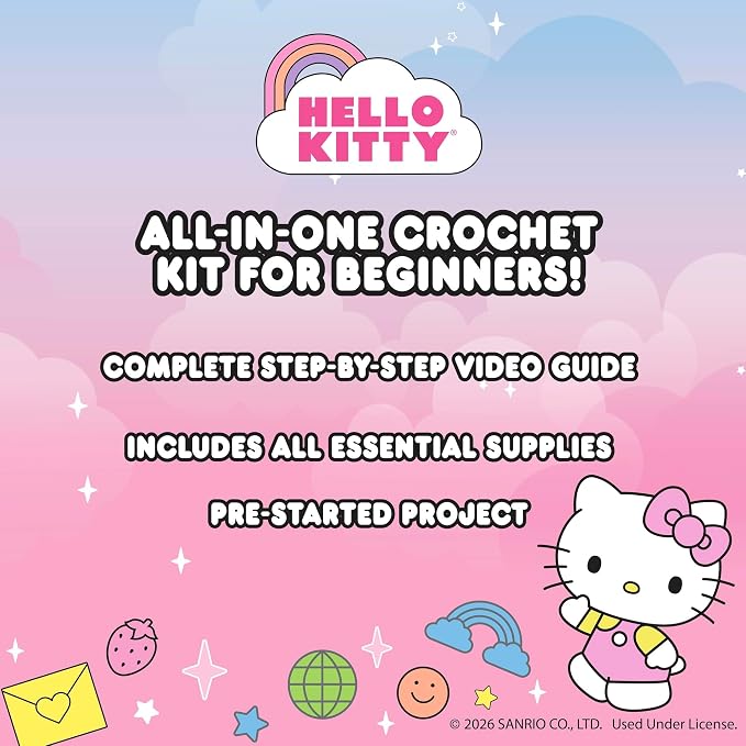 Hello Kitty® and Friends Crochet Kit – Hello Kitty® Bag Charm, Sanrio Crochet - Image 7