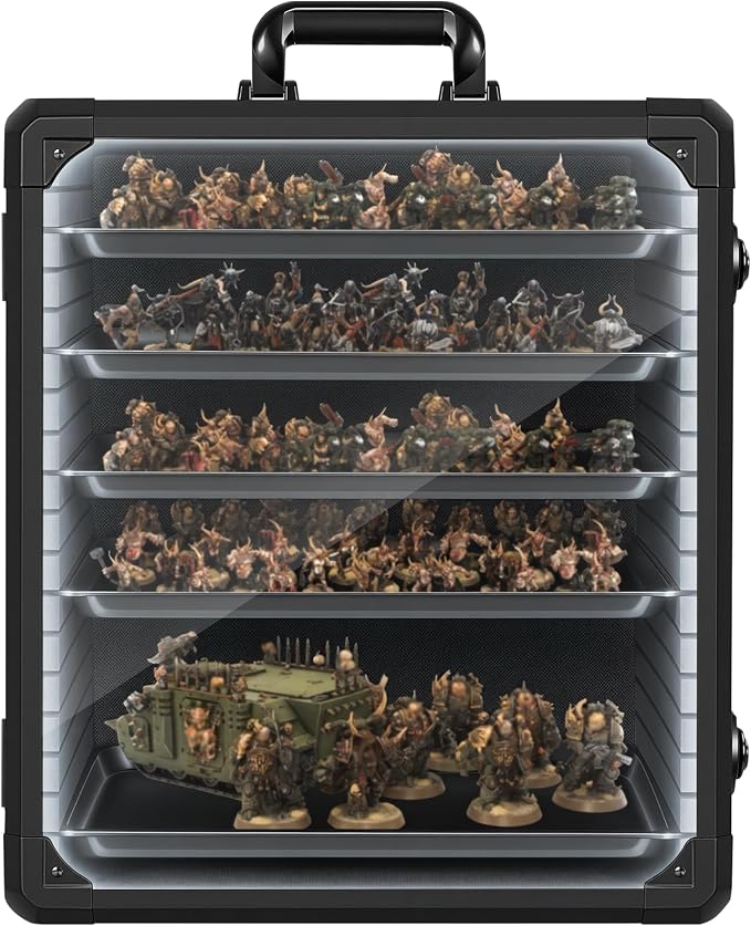 WELIDAY Miniatures Storage Case Miniatures Transport Case Aluminum Alloy Frame by WELIDAY