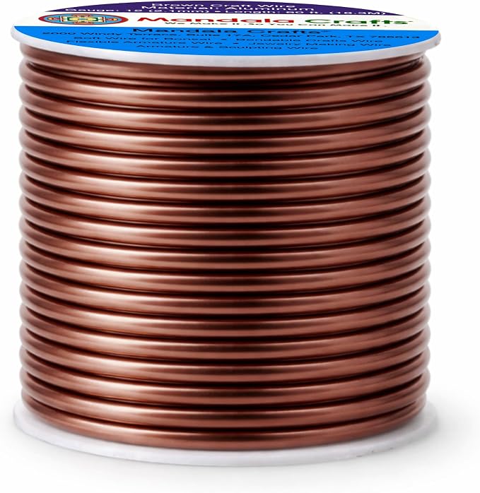 Mandala Crafts 12 Gauge Brown Anodized Aluminum Craft Wire, 60 FT | Colored - Image 2