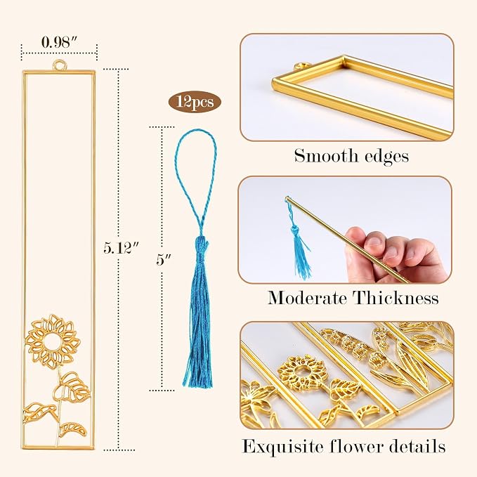 LET'S RESIN 12pcs Bookmark Bezels - Image 2