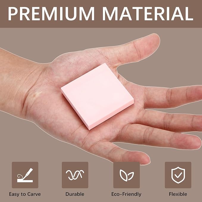 10Pcs Square Linoleum Blocks for Printmaking, 2x2in Premium Rubber Stamps - Image 3