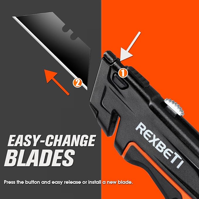 REXBETI 2-Pack Utility Knife, SK5 Heavy Duty Retractable Box Cutter - Image 6