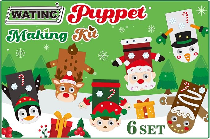 WATINC 6Pcs Hand Puppet Making Kit, Art Craft Felt Sock Puppet Toys, Creative - Image 7