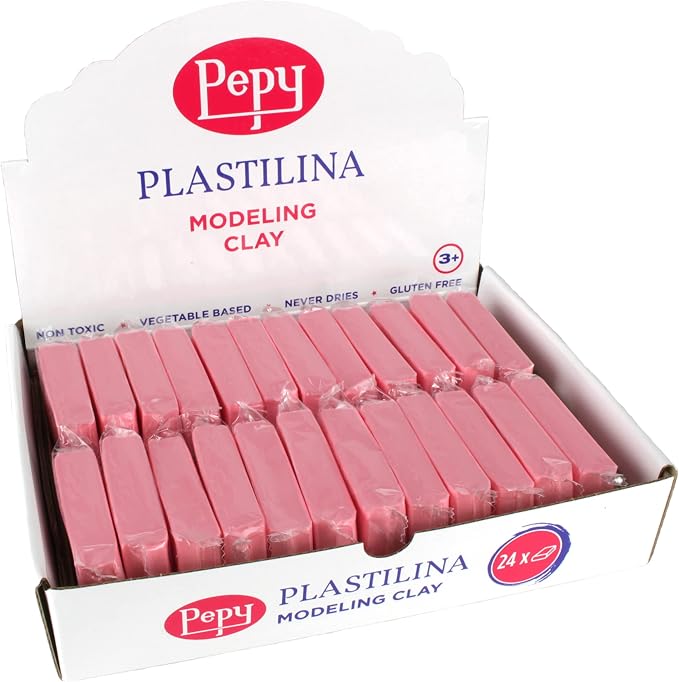 Pepy Plastilina Reusable and Non-Drying Modeling Clay; Set of 24 Bars, 1.4 by Pepy