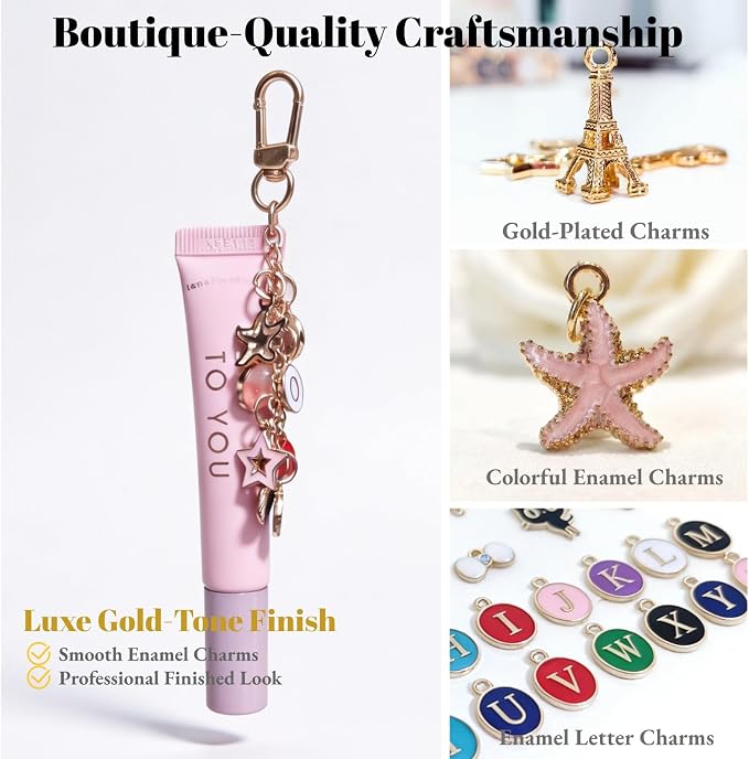 Kupor 460Pcs DIY Keychain Making kit, 7 Themes DIY Bag Charm kit, 78 Letter Sets - Image 6