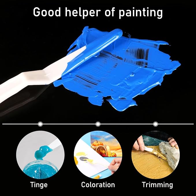 5Pcs Plastic Spatula Palette Knives, Palette Knives Set Thin and Flexible Art - Image 4