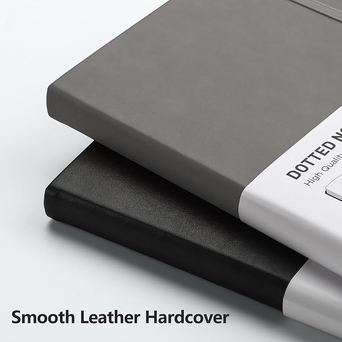 RETTACY Dotted Journal Notebook, 192 Pages, A5 Medium Size | Leather Hardcover - Image 4
