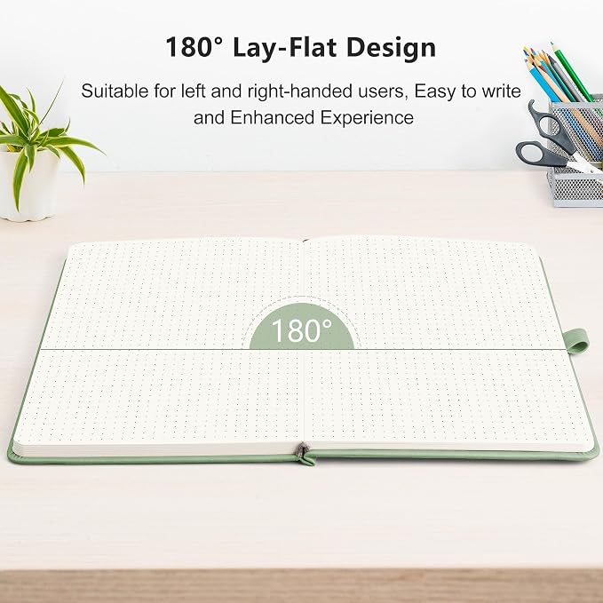 RETTACY Dotted Journal Notebook, 192 Pages, A5 Medium Size | Leather Hardcover - Image 6