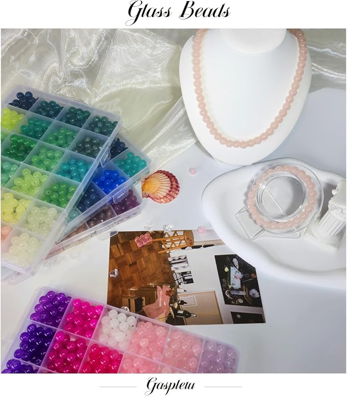 2500PCS 8mm Glass Beads Bracelet Making Kit, 96 Colors Crystal Beads - Image 4