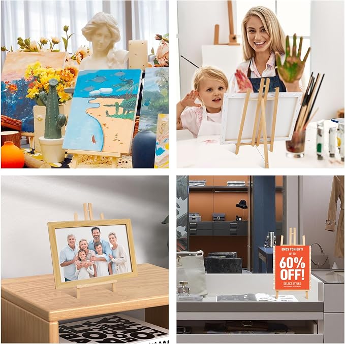 ESRICH 6 PCS 16 Inch Wood Easels, Tabletop Easel - Image 7