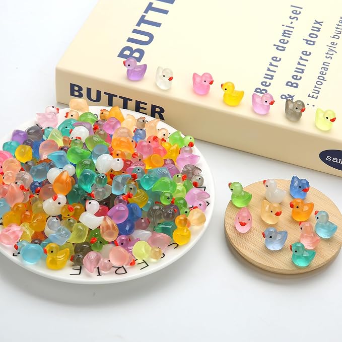 GWAHSA 240pcs Luminous Mini Resin Ducks, Tiny Animals Bulk Glow in The Dark - Image 5