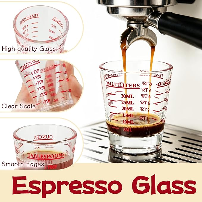 4 Pack Shot Glass Measuring Cup, Espresso Shot Glasses Liquid Heavy, Thick Base - Image 3
