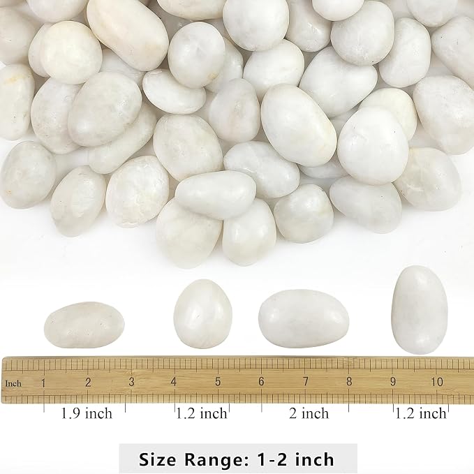 YISZM 5lbs White River Rocks, 1-2 Inch Natural Pebbles - Image 2