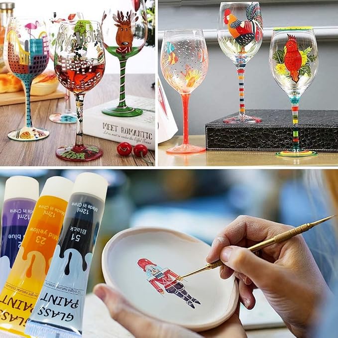 Premium Glass Paints for Glass Painting Stained Ceramic Paints Set Non Toxic - Image 5