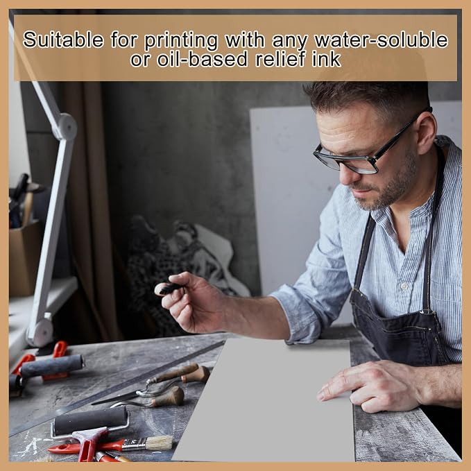Yeaqee 8 Pcs 8 x 10 Inch Linoleum Blocks - Image 4