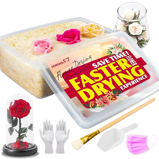 Silica Gel Flower Drying Crystals Desiccant 5LBS, 6-in-1 Fast Drying Kit by unuaST