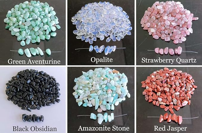 LAIDANLA Red Jasper 400pcs Natural Chip Stone Beads 5-8mm Healing Crystal - Image 5