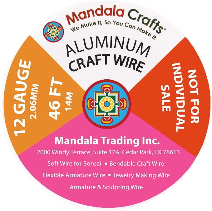 Mandala Crafts 12 GA Black Red Green Assorted Anodized Aluminum Craft Wire | - Image 3