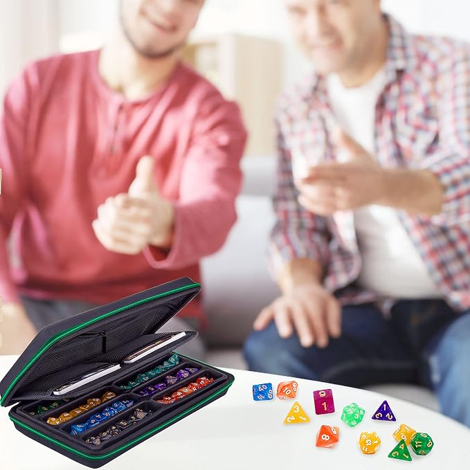 SIQUK Green EVA Dice Case with Detachable Tray and Handle - Image 7