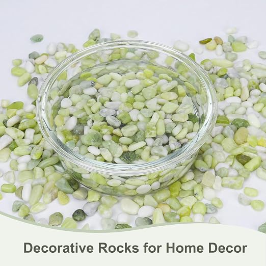 Pulovin 10 lbs Jade Pebbles for Indoor Plants, Decorative Pebbles for Bamboo - Image 4