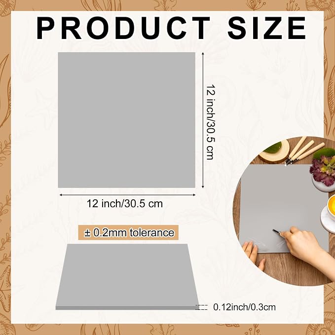Yeaqee 12 Pcs 12 x 12 Inch Linoleum Blocks - Image 2