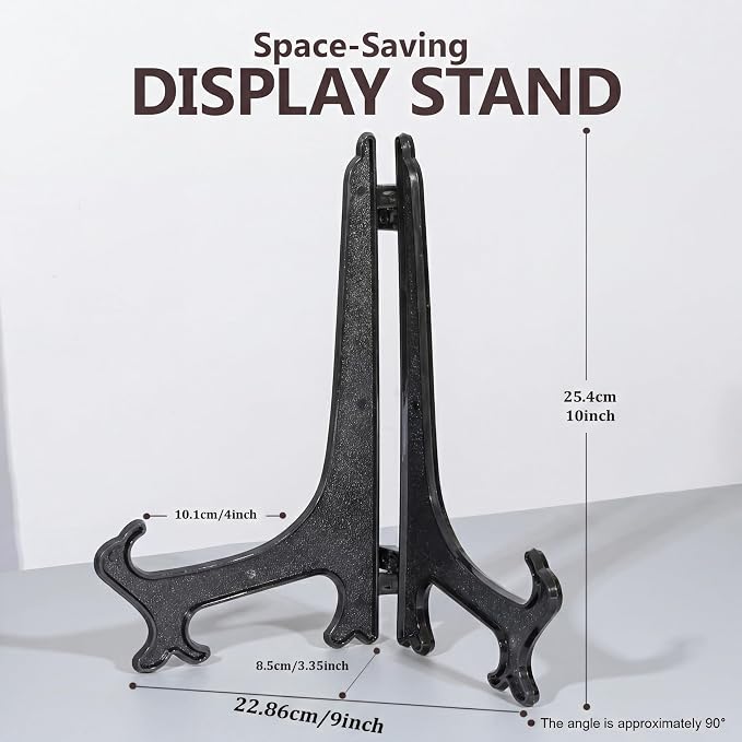 Artliving 10 Inch Black 6pcs/Set Plastic Easels Plate Display Stands Picture - Image 2