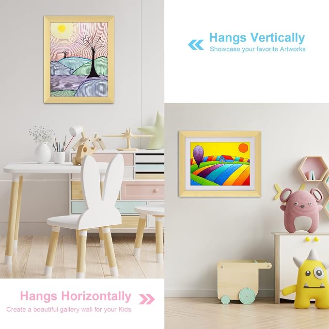 Kids Art Frames, 10x12.5 Front Opening Kids Artwork Frames Changeable, Displays - Image 2
