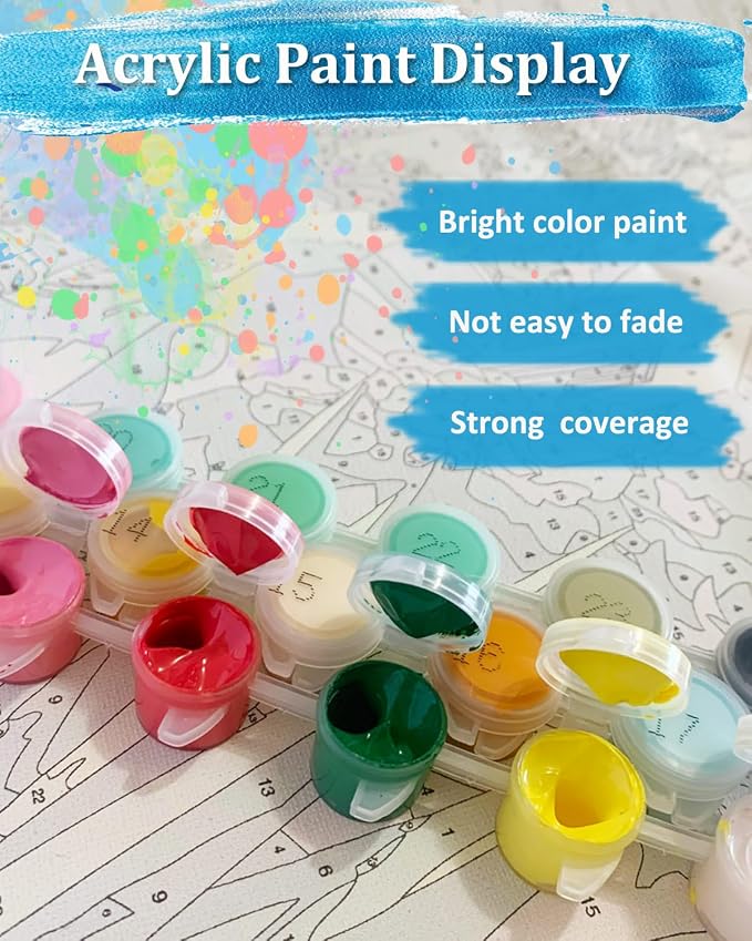 TOCARE Butterfly Flowers Paint by Numbers Kit - Image 4