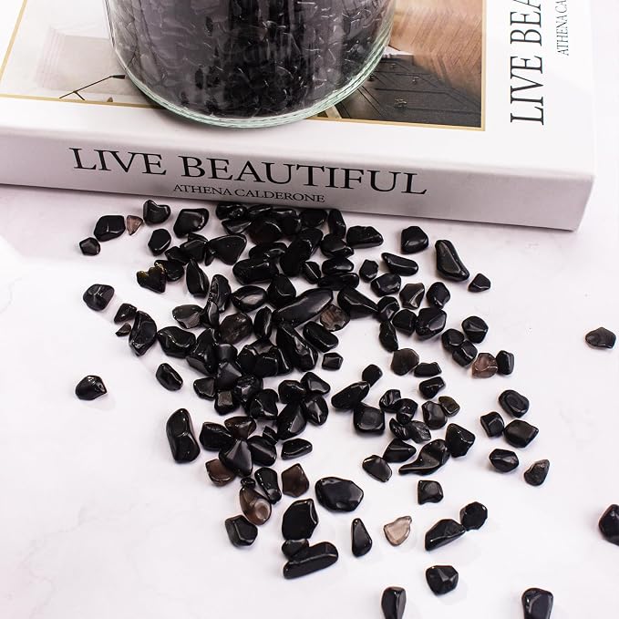 3 Lb Black Obsidian Crushed Stone Crystal Chips Bulk, Betta Fish Tank Gravel - Image 6
